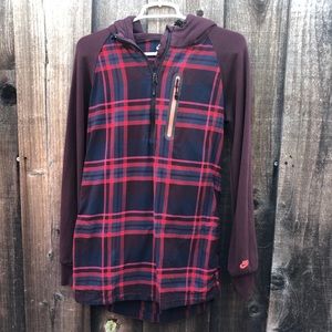 Nike plaid tunic pockets hoodie